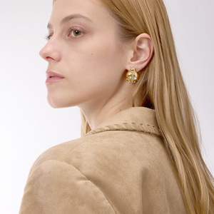 Ladybug Stud <b>Earrings</b> Gold Tone Crystal Insect Design Stainless Steel <b>Posts</b> Fashion Jewelry for Women Gift Occasion - Product Image 3