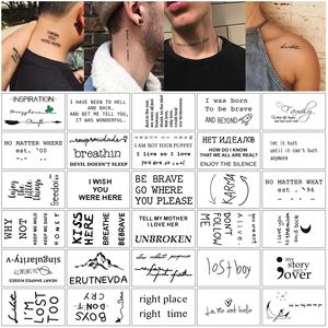 Nouveauté 2022 : Lot de 30 autocollants de tatouage lettres anglaises, petites fleurs, papillons, renards, pour <span class=keywords><strong>bras</strong></span>, hommes et femmes - Product Image 5