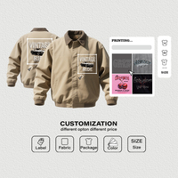 Veste polaire vintage délavée et vieillie pour homme, coupe oversize, imprimée avec lettres en relief, col rabattable, fermeture éclair, service OEM