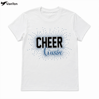 T-shirt de gymnastique pour jeunes, personnalisé OEM/ODM, pour la danse et le cheerleading, avec strass, décontracté, en coton, design multicolore