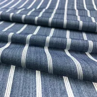 Mavi ve beyaz dokuma geniş şerit polyester viskon/rayon kumaşlar elastan iplik boyalı TR malzeme polyester spandex çizgili kumaş