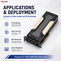 V100 32GB PCIe versi asli Akselerator GPU Arsitektur Volta untuk Server Pembelajaran Mendalam AI