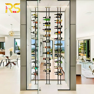 Soporte para botella de vino de piso a techo para el hogar, estante flotante moderno para bodega, diseño para sala de estar, estante de exhibición de vino - Product Image 1