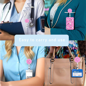 In stock <b>briefcase</b>, goose-shaped ID card retractable badge roll, round epoxy easy-pull keychain, card holder, UV printed. - Product Image 2
