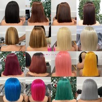 Pelucas cortas bob SDD al por mayor de cabello humano, pelucas frontales de encaje HD 13x4 4x4 de cabello humano, pelucas sin pegamento de cabello humano con cutícula alineada