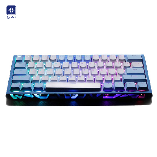 61-Key Mechanical Keyboard Hollow Shell Design Hot-swappable RGB Vibrant Lighting Red Axis Satellite Axis Wired Gaming Keyboard