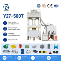 Presse hydraulique à quatre colonnes 500T personnalisée pour le repoussage profond, le tirage et le gaufrage de tôles, avec commande PLC et roulement