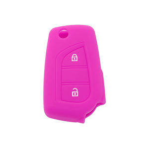 Vente flash - Housse de clé de voiture en silicone souple, anti-chute, élégante, écologique, imperméable, style flip, 2 boutons, pour <span class=keywords><strong>Toyota</strong></span> - Product Image 3