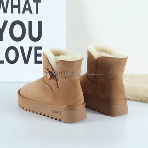 Custom Wholesale Sheepskin Fur Integrated Ladies <strong>Uggs</strong> <strong>Platform</strong> Round Toe Snow Boots Anti-Slip Soft Winter Outdoor - Product Image 6