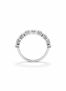 Half <b>Eternity</b> Diamond Band <b>Ring</b> Natural & Lab Grown Diamonds 925 <b>Silver</b> / 10KT 14KT 18KT White Gold Finished <b>Ring</b> - Product Image 3