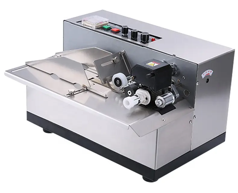 Mesin pengkode gulungan tinta Solid otomatis standar mesin pemukul tanggal untuk kantong plastik makanan