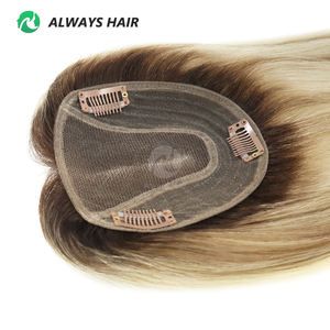 12 \ "koyu kök 613 dantel kapatma brezilyalı insan saçı peruk kadınlar için küçük 4.5 \" x5 \ "saç Topper - Product Image 5