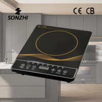 Kompor Induksi Listrik 2200W untuk Rumah Tangga, Premium Slim, dengan Mode Memasak Multifungsi dan Timer