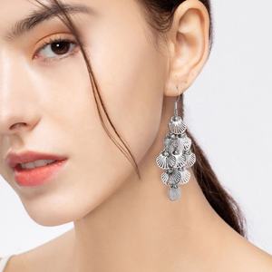 French Romantic Silver Alloy <b>Earrings</b> Niche Fashion <b>Long</b> Drop <b>Earrings</b> with Exaggerated Feminine Temperament New Arrival - Product Image 1