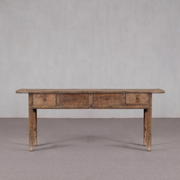Table rustique en chêne antique de luxe à 5 tiroirs avec bois naturel, buffet en bois vieilli pour la décoration de la maison