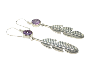 Pendientes Colgantes de Amatista Natural Hechos a Mano, Plata de Ley 925, Joyería de Piedras Preciosas Auténticas para Mujer, Venta al por Mayor, Estilo Vintage para Bodas - Product Image 2