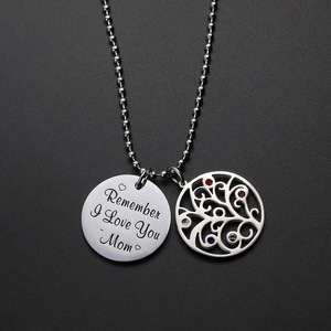 <span class=keywords><strong>Gioielli</strong></span> personalizzati ti amo <span class=keywords><strong>mamma</strong></span> collane in argento diamante di cristallo albero della vita collana in acciaio inossidabile - Product Image 3