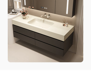 Ensemble de salle de bain avec <span class=keywords><strong>meuble</strong></span> vasque, <span class=keywords><strong>meuble</strong></span> de salle de bain de luxe et compartiments de rangement - Product Image 2