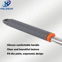 Cuillère de cuisine en acier inoxydable durable, écologique et légère, avec manche en silicone souple, pour la cuisine à domicile