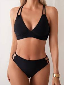 Conjunto a juego con logotipo personalizado Bikinis de culo para mujer Traje de baño de una pieza Parejas Traje de baño de dos piezas para mujer - Product Image 3