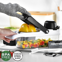 Multifunctionele aardappel- en uiensnijder, groentesnijder, spiraalsnijder, mandoline, groentesnijder, voedsel- en groentehakker
