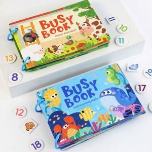 Livre d'activités réutilisable pour enfants : animaux marins, chiffres, mathématiques, puzzle éducatif, autocollants magiques - Product Image 4