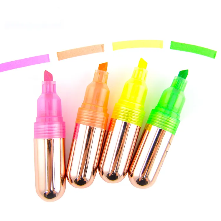 Красивый цветной гелевый пластиковый флуоресцентный карандаш в форме губной помады размером 1,0 мм, сделай сам, миниатюрный Хайлайтер с короткими чернилами