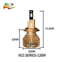 Ampoules de phares LED haute performance 120W 12V CANBUS étanches IP67 Série N21 H1 H3 H7 H11 9005 6500K 7200lm Nouvelles pièces automobiles