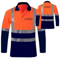 Camiseta DE TRABAJO reflectante Hi Vis para hombre, camiseta Polo de seguridad con texto o logotipo personalizado para ropa de trabajo de seguridad de construcción de carreteras