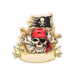 Imán de Resina para Refrigerador con Calavera Pirata, Recuerdo 3D de Jolly <span class=keywords><strong>Roger</strong></span> con Timón de Barco, Adhesivo para Refrigerador de Estilo Gótico - Product Image 2