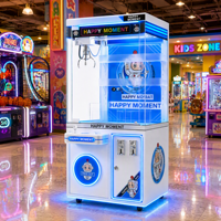 Machine à griffes à monnayeur bleue avec éclairage LED pour parcs d'attractions, centres commerciaux et salles de jeux