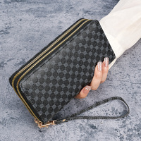 Neue große Kapazität Damen PU Leder Clutch Wallet Reiß verschluss um Telefon Geldbörse Karten halter Organizer Wrist let Wallets für Frauen