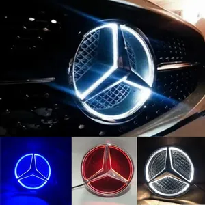Emblème d'étoile de calandre de voiture à lumière blanche, logo éclairé par LED pour Mercedesz W205 C E R ML GL GLA CLA CLS 2013-2016 - Product Image 1