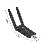 Dongle d'adaptateur Wi-Fi double bande USB 3.0 1300Mbps Carte réseau sans fil portable pour routeur Wi-Fi compatible avec WiFi 5G