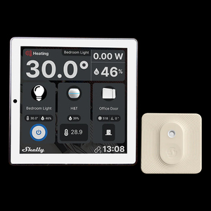 Shelly Panel sentuh tampilan dinding + H & T, kontrol terpusat saklar ruang rumah pintar Wifi putih - Product Image 1