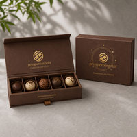 Emballage de bonbons au chocolat, boîte cadeau rigide à fermeture magnétique avec logo personnalisé, boîte en papier de luxe avec séparateur pour chocolat