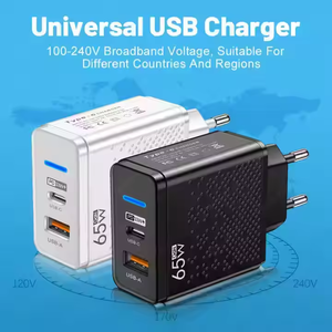 Cargador rápido universal PD 33W USB <span class=keywords><strong>65W</strong></span> QC3.0 adaptador de enchufe de pared de carga rápida negro blanco Compatible UE EE. UU. Reino Unido adaptador para iPhone - Product Image 2