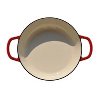 Panci Besi Cor Enamel Anti Lengket Desain Klasik Dua Pegangan, Dapat Disesuaikan, Langsung dari Pabrik, Logo Pribadi, Aman untuk Oven