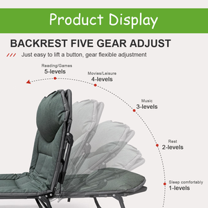 Multi-Function Modern Outdoor Pink Recliner Aluminum Alloy Frame Foldable Metal 600D Oxford Camping Bed - Product Image 6