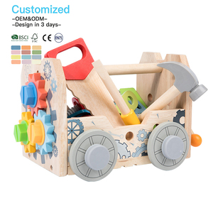 EDULAND OEM ODM Table d'atelier 3-en-1 en bois pour enfants, jouet éducatif écologique et non toxique pour les 2-6 ans, avec écrous - Product Image 1