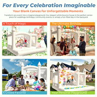 Château gonflable d'extérieur 15x15x10FT avec toboggan et piscine, souffleur inclus, idéal pour fêtes, événements commerciaux et locations