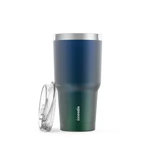 30oz Color-Changing Double Walled Stainless Steel Gradient Skinny Tumbler Cups In Stock