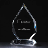 Trophée en cristal transparent personnalisé pour compétition, fournisseur chinois YAGELI YGL-230509-02, impression sérigraphique