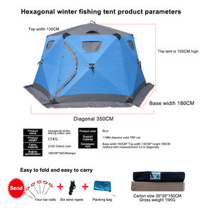เต็นท์แคมป์ปิ้งแบบเปิดได้ เต็นท์ตกปลาน้ำแข็ง เต็นท์ผ้าฝ้ายหนาพิเศษสำหรับกิจกรรมกลางแจ้ง ป้องกันความหนาวและลม เต็นท์ตกปลาสำหรับฤดูหนาว - Product Image 3