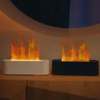 Humidificateur d'Air et Diffuseur d'Arômes Ultrasonique à Effet Flamme 3D pour Bureau et Maison