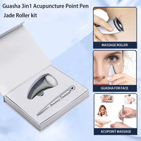 Rouleau de jade Gua Sha avec bâton de massage méridien stylo d'acupression