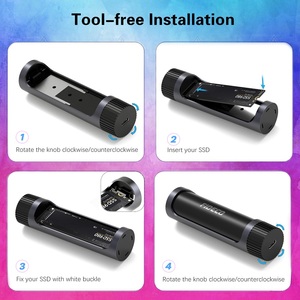 Boîtier SSD M.2 SATA NVME haute vitesse de forme cylindrique FIDECO avec RGB sans outil Idéal pour la récupération et le transfert de données - Product Image 6