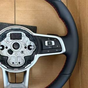 Volante de cuero en oferta para Volkswagen Golf R MK5 MK6 MK7 MK8 MK8.5 Jetta Passat B8 <span class=keywords><strong>Polo</strong></span> Tiguan <span class=keywords><strong>GTI</strong></span> - Product Image 3