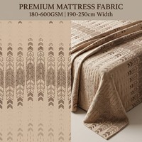 Tissu de matelas en jacquard tricoté beige 180-600GSM |   Tissu extensible respirant pour matelas, largeur 250 cm, Coutil Tissu Pour Matelas