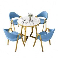 Petite table et chaises de salle à manger, combinaison pour la maison, table ronde pour 4 personnes.